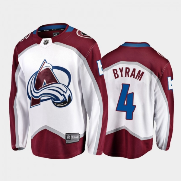 Avalanche Bowen Byram #4 Road 2021-22 White Away Jersey