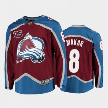 Men Colorado Avalanche Cale Makar #8 25th Anniversary Burgundy 2020-21 Home Jersey