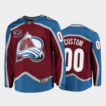 Men Colorado Avalanche Custom #00 25th Anniversary Burgundy 2020-21 Home Jersey