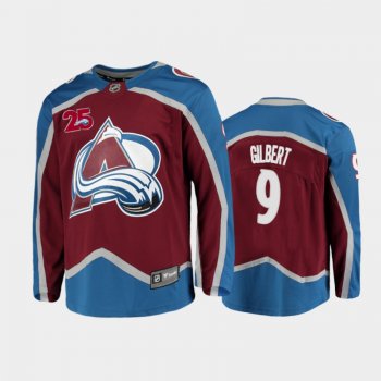 Men's Colorado Avalanche Dennis Gilbert #9 Home Burgundy 2020-21 25th Anniversary Jersey