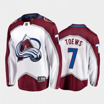 Avalanche Devon Toews #7 Road 2021-22 White Away Jersey