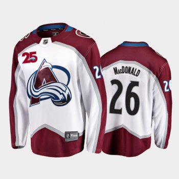 Men's Colorado Avalanche Jacob MacDonald #26 Away White 2021 Jersey