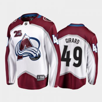 Men Colorado Avalanche Samuel Girard #49 25th Anniversary White 2020-21 Away Jersey