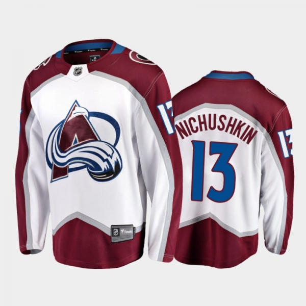 Avalanche Valeri Nichushkin #13 Road 2021-22 White Away Jersey