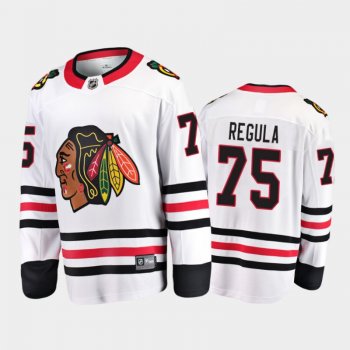 Men's Chicago Blackhawks Alec Regula #75 Away White 2021 Jersey