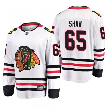 Chicago Blackhawks Andrew Shaw #65 Away White 2019-20 Breakaway Player Jersey