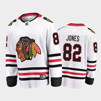 Chicago Blackhawks #82 Caleb Jones Away White 2021 Player Jersey