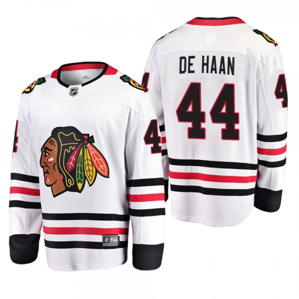 Chicago Blackhawks Calvin de Haan #44 Away White 2019-20 Breakaway Player Jersey