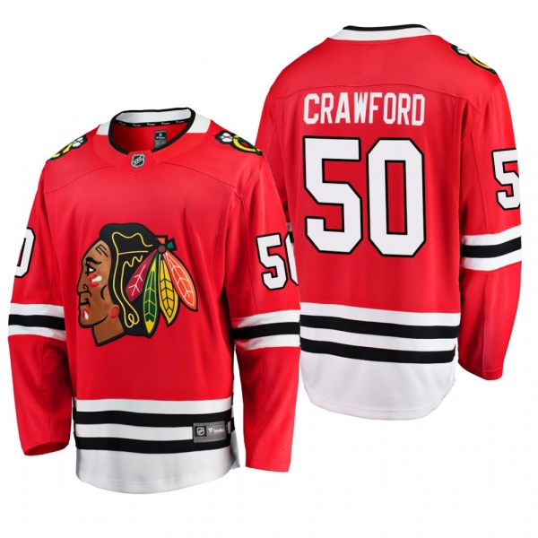 Chicago Blackhawks Corey Crawford #50 Home Red 2019-20 Breakaway Player Jersey