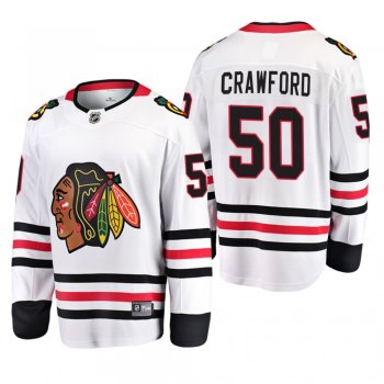 Chicago Blackhawks Corey Crawford #50 Away White 2019-20 Breakaway Player Jersey