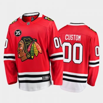 Chicago Blackhawks #00 Custom 35 Patch Honor Tony Esposito Red Home Jersey