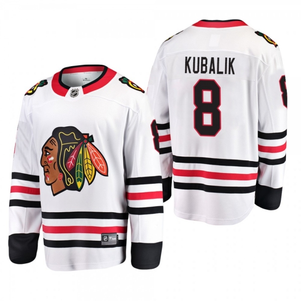 Chicago Blackhawks Dominik Kubalik #8 Away Breakaway Player White Jersey