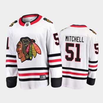 Men's Chicago Blackhawks Ian Mitchell #51 Away White 2020-21 Breakaway Player Jersey