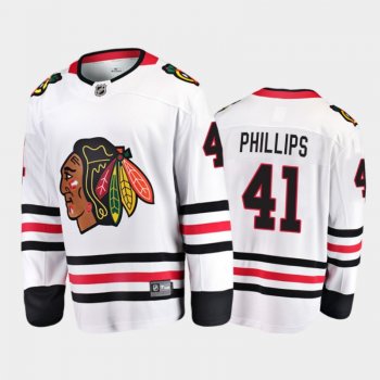 Chicago Blackhawks #41 Isaak Phillips Away White 2021-22 Player Jersey