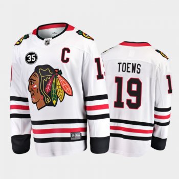 Chicago Blackhawks #19 Jonathan Toews 35 Patch Honor Tony Esposito White Away Jersey