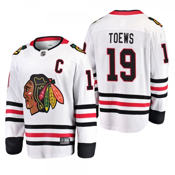 Chicago Blackhawks Jonathan Toews #19 Away White 2019-20 Breakaway Player Jersey