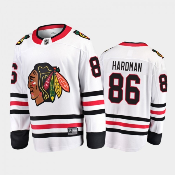 Men's Chicago Blackhawks Mike Hardman #86 Away White 2021 Jersey