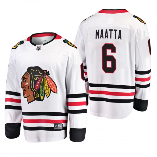 Chicago Blackhawks Olli Maatta #6 Away White 2019-20 Breakaway Player Jersey