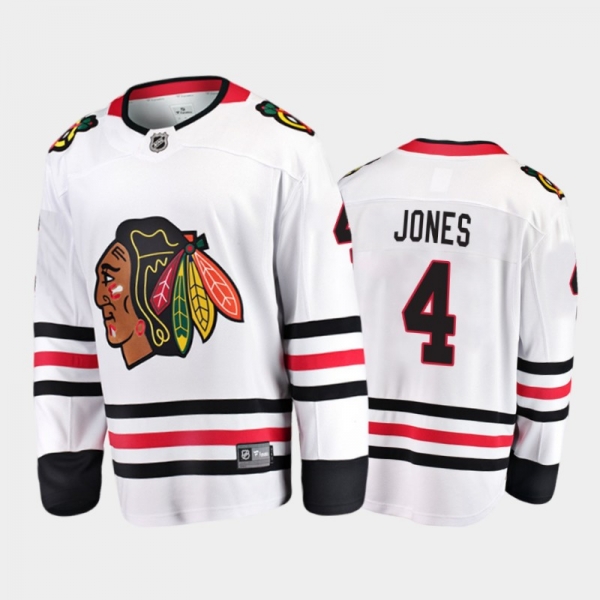 Chicago Blackhawks #4 Seth Jones Away White 2021 Player Jersey