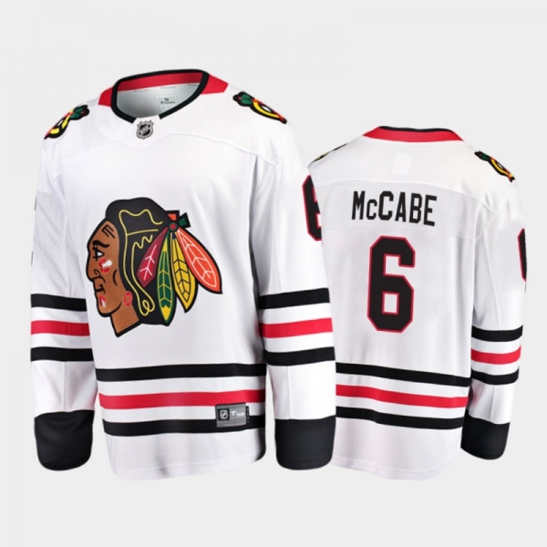 Jake McCabe Chicago Blackhawks Away White 2021 Player Jersey