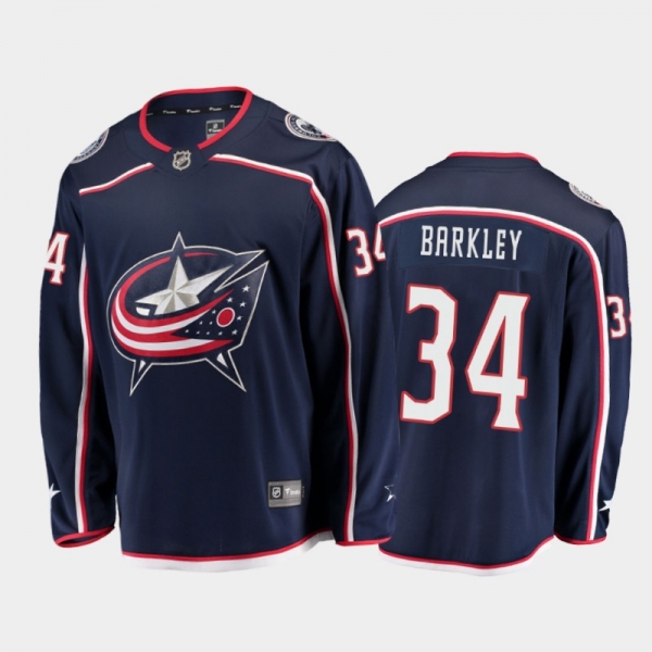 Men's Columbus Blue Jackets Charles Barkley #34 Home Navy 2021 Jersey