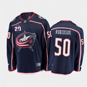 Men's Columbus Blue Jackets Eric Robinson #50 20th Anniversary Navy Home Jersey