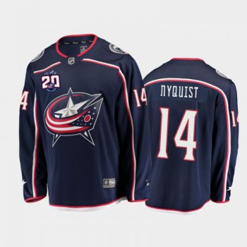 Men's Columbus Blue Jackets Gustav Nyquist #14 20th Anniversary Navy Home Jersey