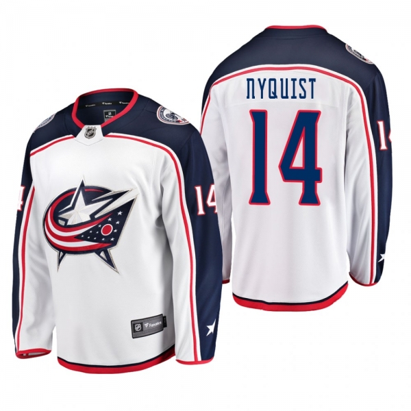 Columbus Blue Jackets Gustav Nyquist #14 Away Breakaway Player White Jersey