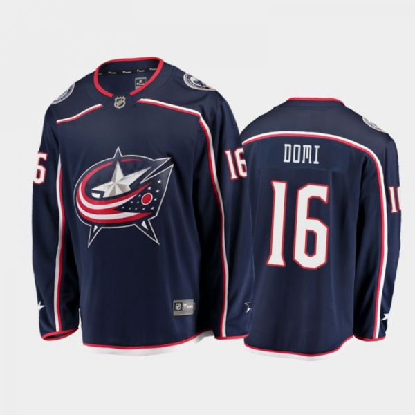 Columbus Blue Jackets Max Domi #16 Home Navy 2020-21 Breakaway Player Jersey