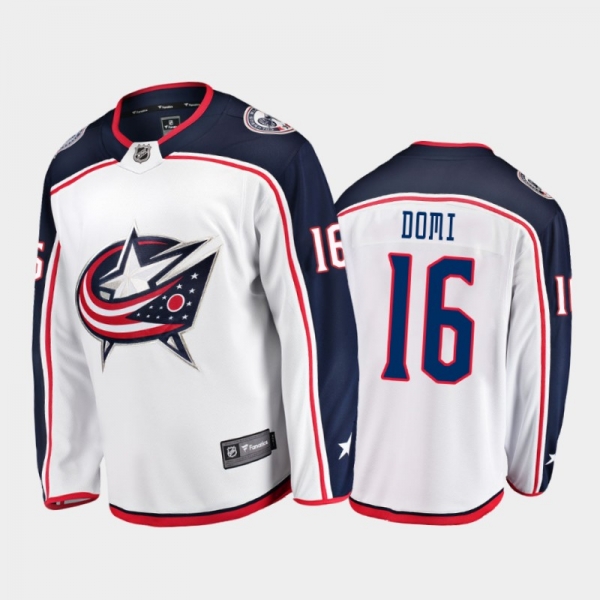 Columbus Blue Jackets Max Domi #16 Away White 2020-21 Breakaway Player Jersey