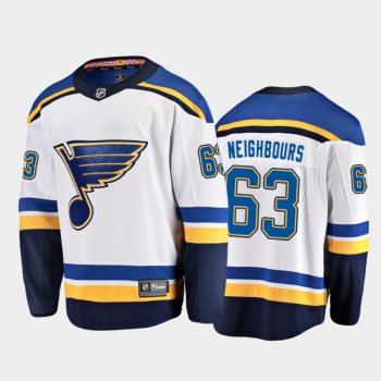 Blues Jake Neighbours #63 Away 2021-22 White Player Jersey