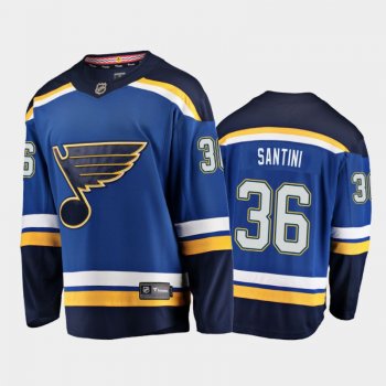 Men's St. Louis Blues Steven Santini #36 Home Blue 2021 Jersey