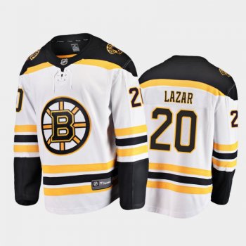 Men's Boston Bruins Curtis Lazar #20 Away White 2021 Jersey