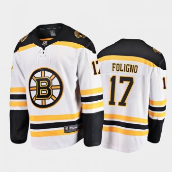 Bruins Nick Foligno #17 Away 2021 White Player Jersey