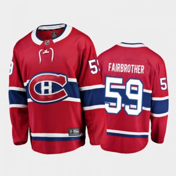 Men Montreal Canadiens Gianni Fairbrother #59 Home Red 2020-21 Breakaway Player Jersey