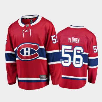 Men's Montreal Canadiens Jesse Ylonen #56 Home Red 2021 Jersey