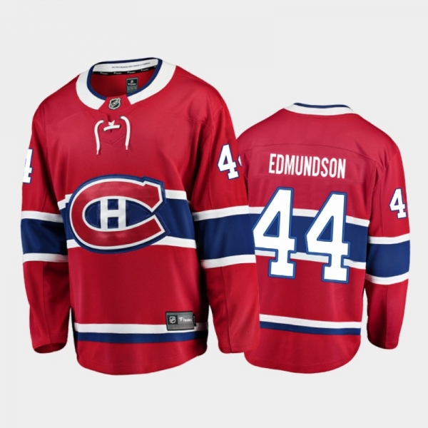 Montreal Canadiens Joel Edmundson #44 Home Red 2020-21 Breakaway Player Jersey