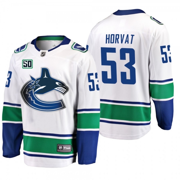 Canucks Bo Horvat #53 50th Anniversary Away Jersey - White