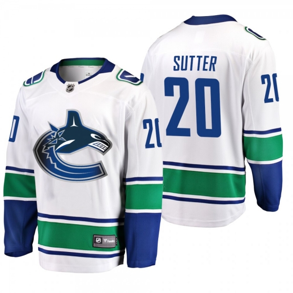 Vancouver Canucks Brandon Sutter #20 Away White Breakaway Player Fanatics Branded Jersey