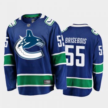 Men's Vancouver Canucks Guillaume Brisebois #55 Home Blue 2020-21 Breakaway Player Jersey