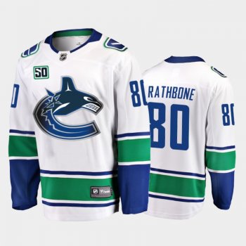 Vancouver Canucks Jack Rathbone #80 Away White Breakaway Player Jersey