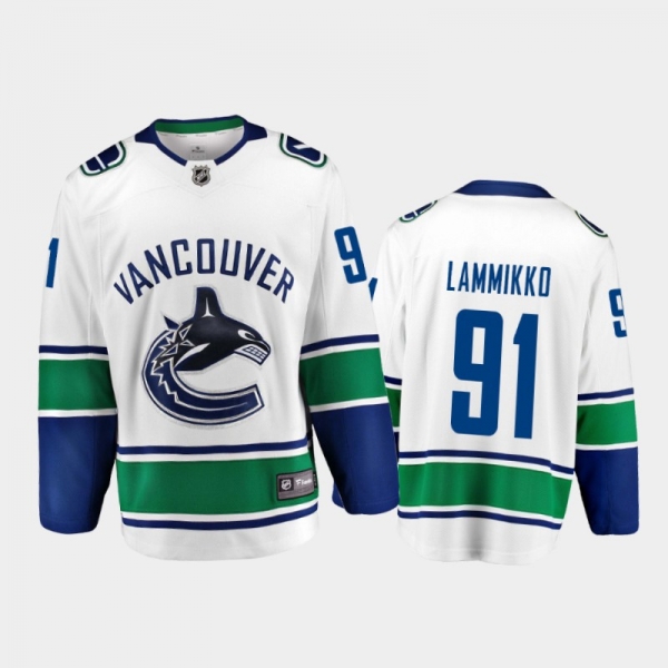 Vancouver Canucks #91 Juho Lammikko Away White 2021-22 Player Jersey