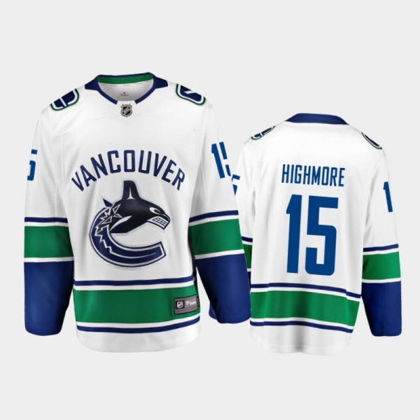 Vancouver Canucks #15 Matthew Highmore Away White 2021 Player Jersey