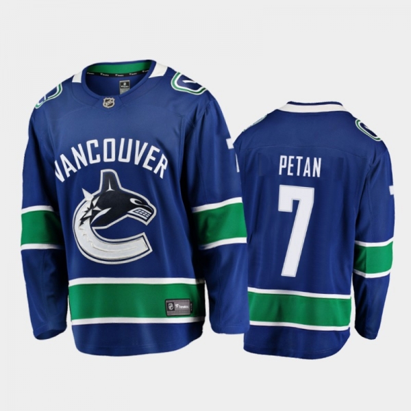 Vancouver Canucks #7 Nic Petan Home Blue 2021-22 Player Jersey