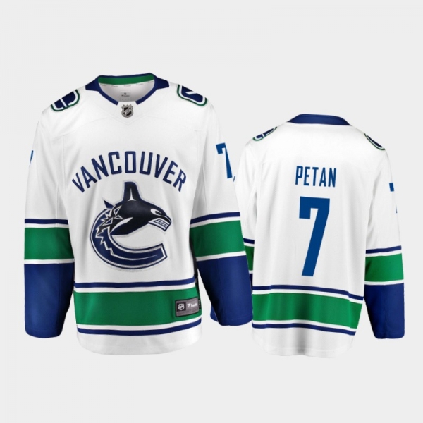 Vancouver Canucks #7 Nic Petan Away White 2021-22 Player Jersey