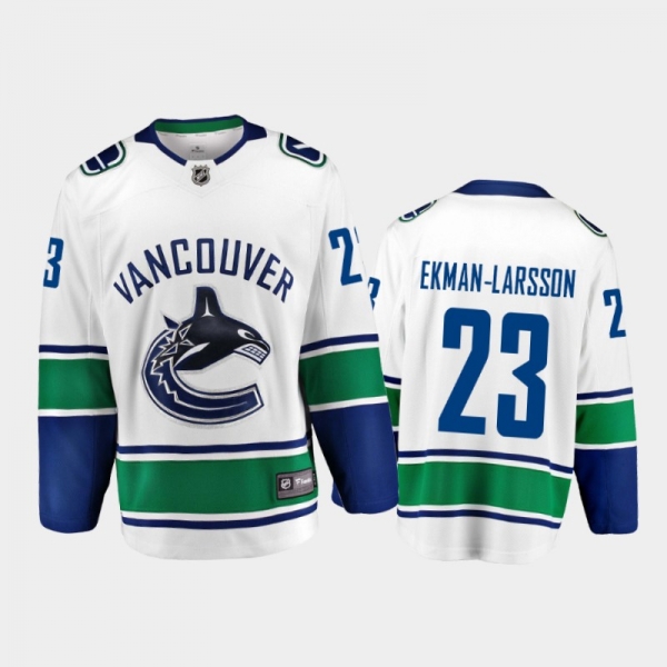 Vancouver Canucks #23 Oliver Ekman-Larsson Away White 2021 Player Jersey