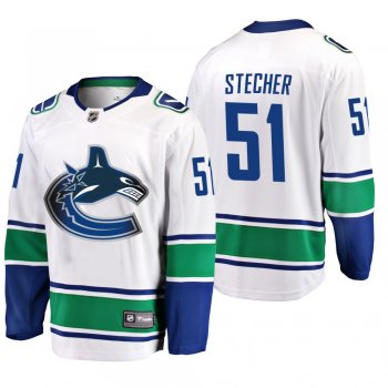 Vancouver Canucks Troy Stecher #51 Away White Breakaway Player Fanatics Branded Jersey