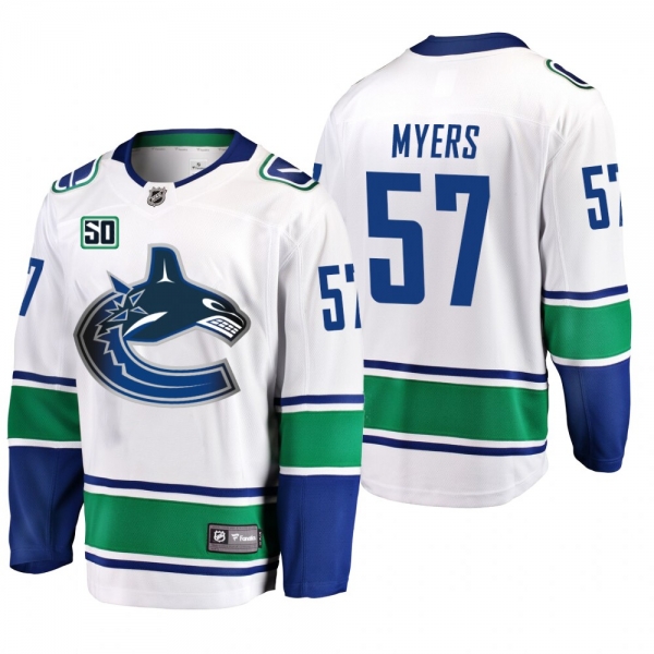 Canucks Tyler Myers #57 50th Anniversary Away Jersey - White