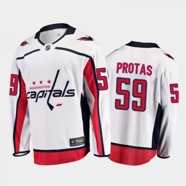 Washington Capitals #59 Aliaksei Protas Away White 2021-22 Player Jersey