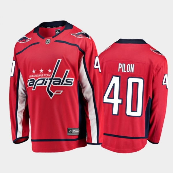 Men's Washington Capitals Garrett Pilon #40 Home Red 2021 Jersey